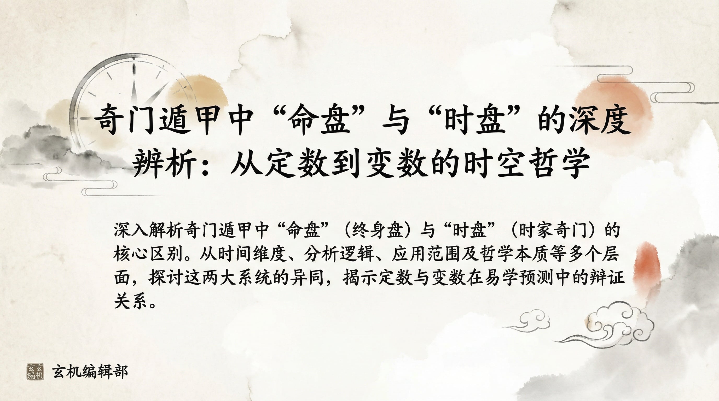 '奇门遁甲中“命盘”与“时盘”的深度辨析:从定数到变数的时空哲学'